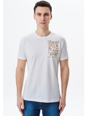 Ar-ma Erkek Bisiklet Yaka Tişört Regular Fit %95 Pamuk %5 Likra Süprem Baskılı Y29344453602