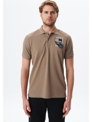 Ar-ma Erkek Yazı Baskılı Regular Fit % 100 Pamuk Pike Polo Yaka Tişört Y29374355802