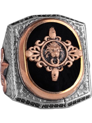 Hayvan Yüzük - Aslan Erkek Yüzüğü - 925 Ayar Gümüş Yüzük Erkekler Için