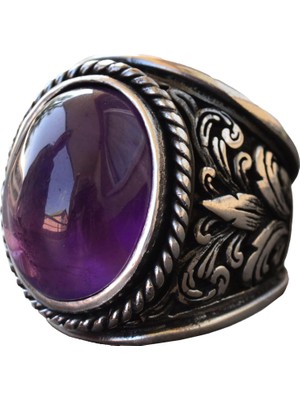 Zarif Taş Koleksiyonu: 925 Ayar Gümüş Yüzükler - Doğal Taş Seçimi (Ametist)