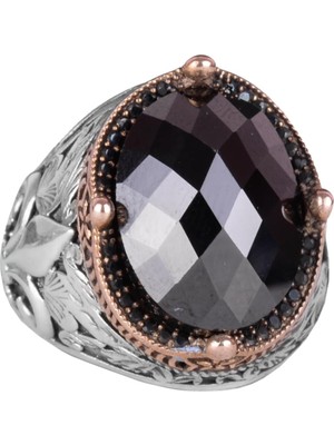 925 Ayar Gümüş Yüzükler Premium Oluşturulmuş Taşlarla (Oluşturulmuş Oniks)