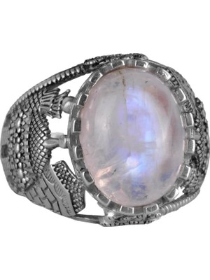 925 Ayar Sert Gümüş Erkek Yüzük, Aydınlatma Taşı Yüzüğü, El Yapımı Şıklık