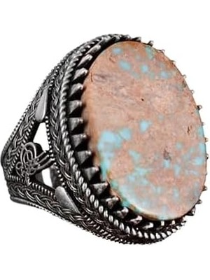 925 Ayar Gümüş Yüzük, Doğal Arizona Turkuaz Taşı Yüzük