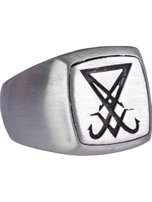 Sigil Yüzüğü, Lucifer Yüzüğü, Cadılık, Simya, Şeytani Erkek Yüzüğü, Kutsal Geometri, 925 Ayar Gümüş Yüzük