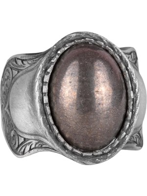 Doğal Taş Yüzük, 925 Ayar Gümüş Yüzük, (Pirita)