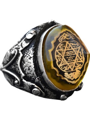 Solomon Yüzüğü, Kabbalah Yüzüğü, El Yapımı Yüzük, Davud Yıldızı Erkek Yüzüğü, Kral Süleyman Yüzüğü