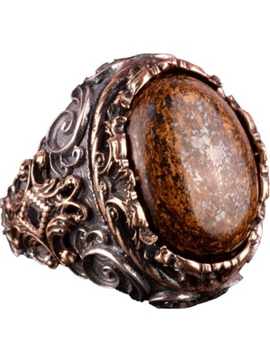 925 Ayar Katı Gümüş Doğal Taş Erkek Yüzük, Erkekler Için Sultan Yüzüğü