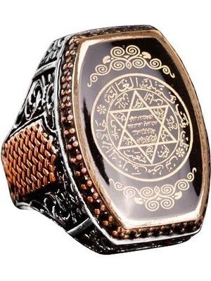Davud Yıldızı Yüzük, Süleyman Mühürü Yüzük, 925 Ayar Gümüş Erkek Yüzük (Özelleştirilebilir)