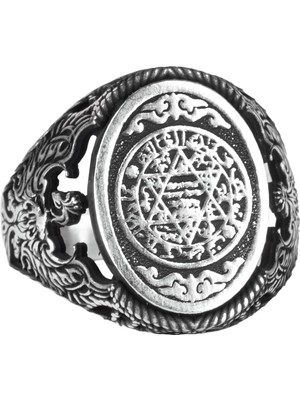 Phoenix Gümüş Yüzük, Davut Yıldızı Yüzüğü, 925 Ayar Gümüş Erkek Yüzüğü