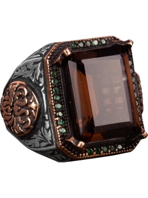 Doğal Dumanlı Kuvars Taşlı Yüzük, Gümüş Taşlı Yüzük, 925 Gümüş Yüzük