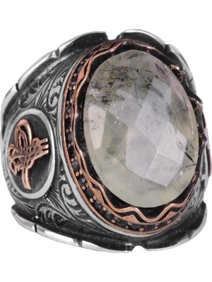 Doğal Pietersite Taşlı Yüzük, 925 Ayar Katı Gümüş Yüzük, Osmanlı Tuğra Gümüş Yüzük, Farklı Yüzük