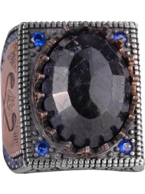 Gerçek Doğal Taş Yüzük - 925 Ayar Gümüş Islami Yüzük - El Yapımı Hat Yüzük