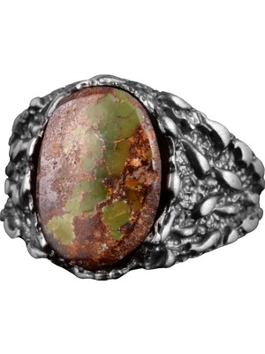 Doğal Arizona Turkuaz Taş Yüzük, Minimalist Yüzük, 925 Ayar Gümüş Yüzük