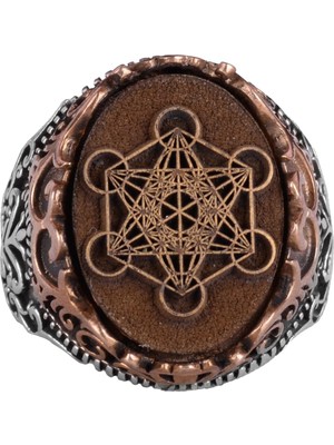 El Yapımı Erkekler Için Dini Takı, 925 Ayar Gümüş Yüzük, Sembol Yüzük (Stil-6)