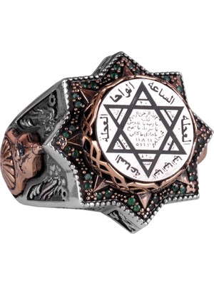 925 Ayar Gümüş Erkek Yüzük, Davud Yıldızı Yüzüğü, Süleyman Yüzüğü