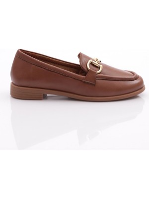 Dgn 1852 Kadin Metal Aksesuarli Loafer Ayakkabi