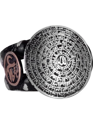 925 Ayar Gümüş Erkek Yüzük, Müslüman Yüzük, Esmaul Husna Yüzüğü