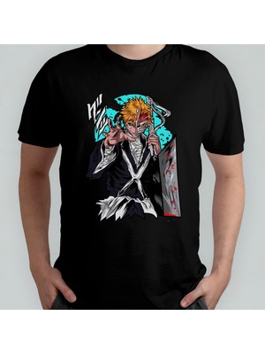 Pixxa Bleach Anime Manga Unisex %100 Pamuklu Bisiklet Yaka T-Shirt Model 1