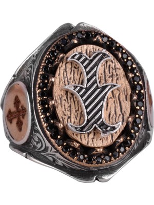 Çapraz Harf Gümüş Yüzük, 925K Katı Sterlin Gümüş Yüzük, Erkekler Için Monogram Kişiselleştirilmiş Harf Yüzüğü