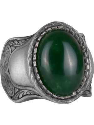 Doğal Taş Yüzük, 925 Ayar Gümüş Yüzük, (Jade)