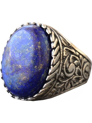 Lapis Lazuli Taşı, El Yapımı Yüzük, Gümüş Erkek Yüzüğü