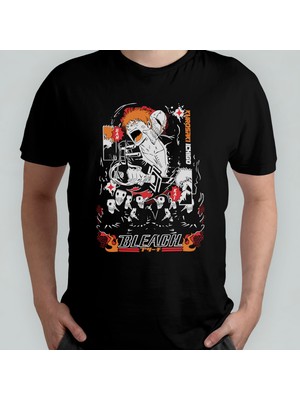 Pixxa Bleach Anime Manga Unisex %100 Pamuklu Bisiklet Yaka T-Shirt Model 11
