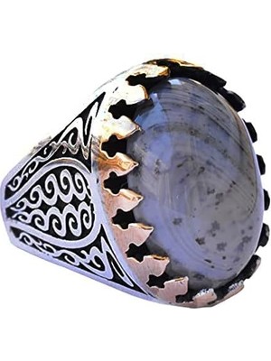 Erkekler Için Düz 925 Ayar Gümüş Yüzük Doğal Bej Ağaç Taşı Değerli Taş Yüzük Vintage Tasarım Değerli Taş Takı Erkek Gümüş Yüzük Başak Burcu Takı Hediye Olarak Ağaç Taşı Sembolik Takı