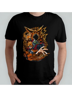 Pixxa Naruto Anime Manga Unisex %100 Pamuklu Bisiklet Yaka T-Shirt Model 8