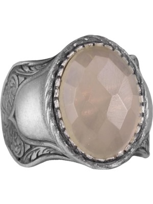 Doğal Taş Yüzük, 925 Ayar Gümüş Yüzük, (Limon Topaz)