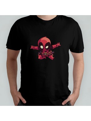 Pixxa Deadpool Unisex %100 Pamuklu Bisiklet Yaka T-Shirt Model 2