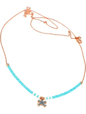 Ose Shop Renkli doğal turkuaz taşlı miyuki kolye