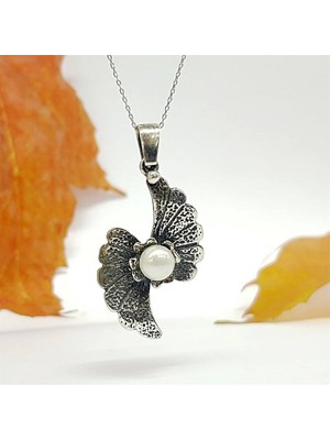 Ose Shop Tasarım El İşçiliğinde 925 Ayar Gümüş İncili Kolye