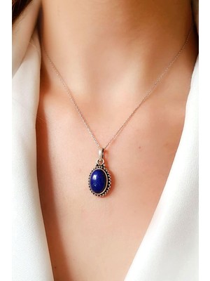 Ose Shop doğal lapis tasli gümüs tasarim kolye