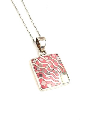 Ose Shop Pembe sedef taşlı 925 ayar gümüş tasarım kolye
