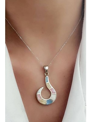 Ose Shop Renkli sedef taşlı 925 ayar gümüş tasarım kolye