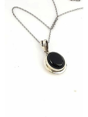 Ose Shop Oniks taşlı gümüş kolye