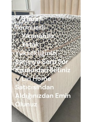 Flora Fermuarlı Yatak Kılıfı, Yatak Pedi&şiltesi, % 100 Cotton,yıkanabilir, Bej Renk