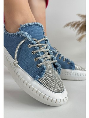 Enber Mavi Kot Bağcıklı Spor Ayakkabı - Lisinya