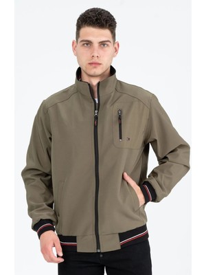 Haki Içi Astarlı Su ve Rüzgar Geçirmez Mevsimlik Mont