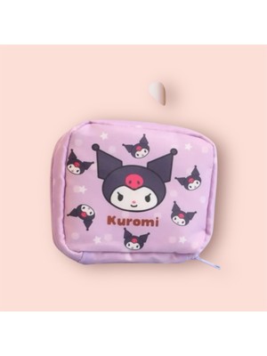 Kuromi Sanrio Makyaj Ped Kozmetik Çantası Düzenleyici 13X13 cm