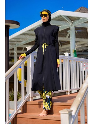 Tam Kapalı Tesettür Mayo 4 Parça Yüzücü Takım M2501-1