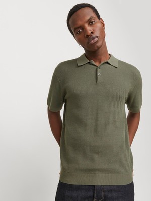 Jack & Jones Jprcccooper Knıt Polo Ss Sn Tea Leaf