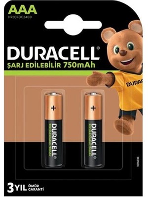 Duracell HR03/DC2400  Aaa Ince 2li 750 Mah Şarjlı Pil