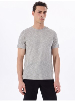 Fabrika Bisiklet Yaka Flamlı Yeşil Erkek T-Shirt F5SM-TST 2730