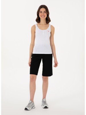 U.s. Polo Assn. Orta Bel Regular Fit Siyah Kadın Şort DAMEN25