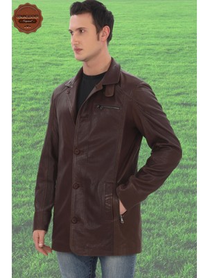 FRM Erkek  Klasik Yaka Düğmeli Derimont Şık ve   Erkek Kışlık Mont