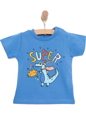 Hellobaby Basic Erkek Süper Dinozor Baskılı T-Shirt Erkek Bebek