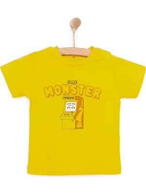 Hellobaby Basic Erkek Canavar Oyun Baskılı T-Shirt Erkek Bebek