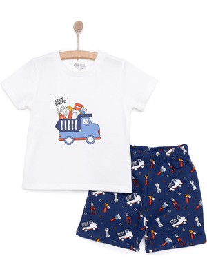 Hellobaby Basic Erkek Kamyonet ve Alet Baskılı Şortlu Takım Erkek Bebek