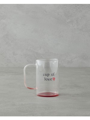 English Home Cup Of Love Cam Kupa 270 ml Kırmızı